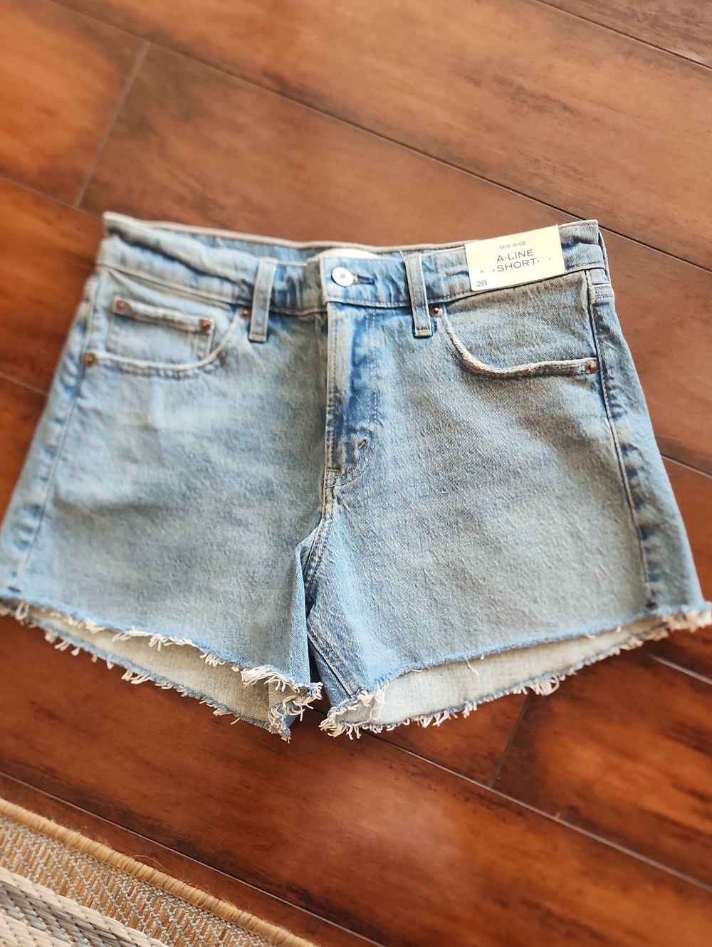 Abercrombie & Fitch Light Wash A-Line Denim Shorts